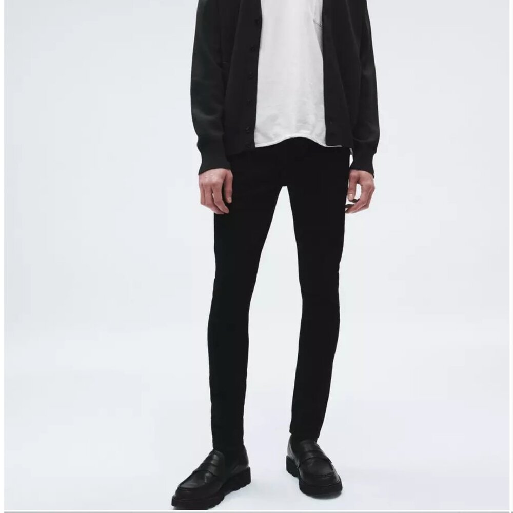 BRAND NEW: Rag & Bone Skinny Black Aero Stretch Jean - Men's 30x32 denim